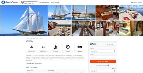 BoatCrowd Yacht Page