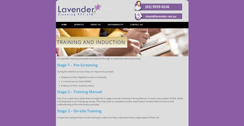 Lavender Cleaning Training and Induction