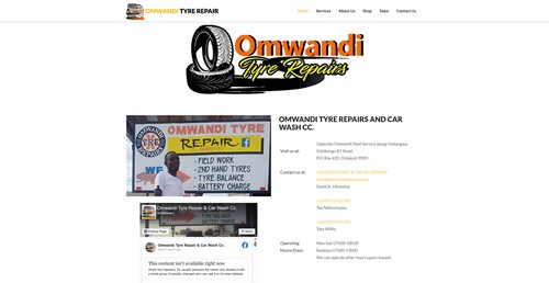 Omwandi Tyre Repair Homepage