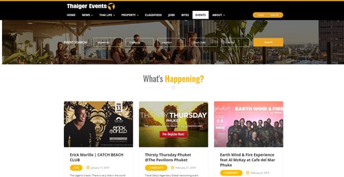 Thaiger Events Homepage